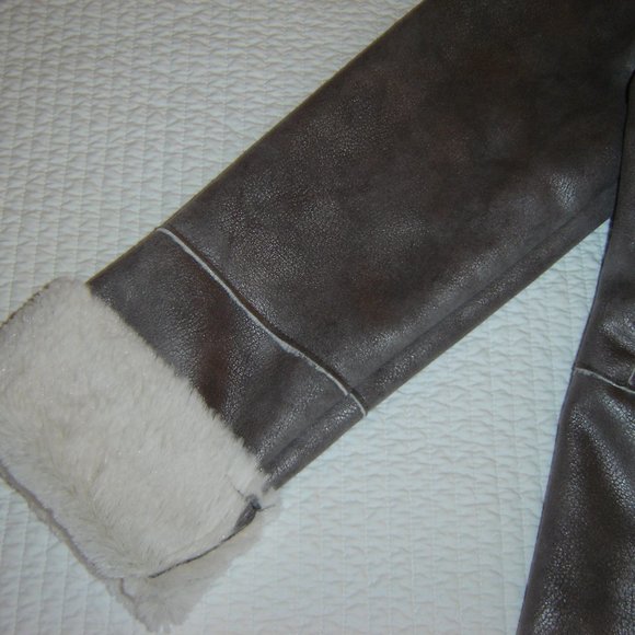 Cache Metallic Faux Shearling Open Jacket Sz L - Picture 7 of 8